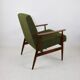 Armchair 'Lis', 1970s olive boucle, design by Henryk Lis - 2 pieces available