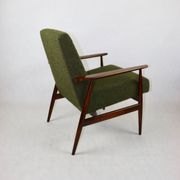 Armchair 'Lis', 1970s olive boucle, design by Henryk Lis - 2 pieces available