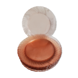 Set of 8 flat plates Rosaline Arcoroc