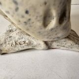 Very beautiful zoomorphic marble sculpture - Owl / Owl signed Jokerz