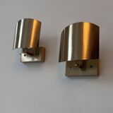 Pair of vintage adjustable wall lights, brass, SCE France 1970