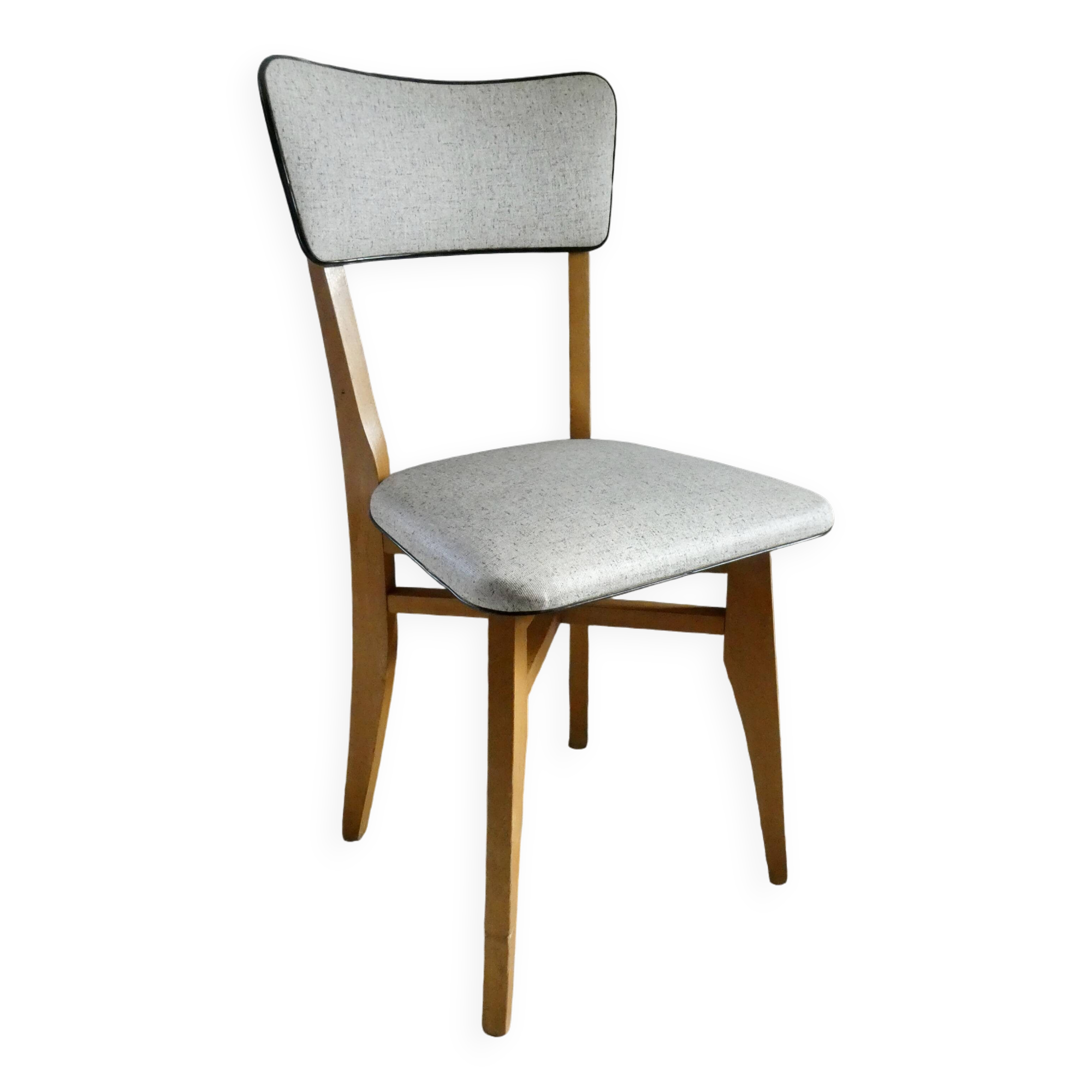 60s bistro chair, in wood and imitation leather