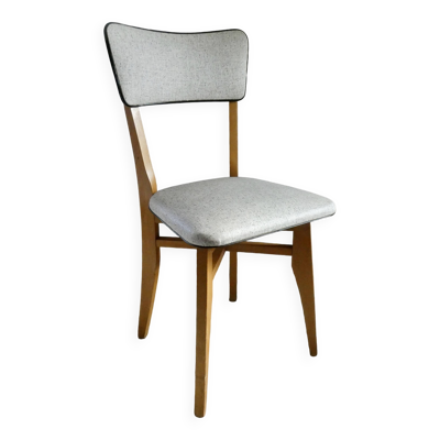 Chaise de bistrot des années 60, en bois et Skaï