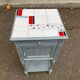 Henri II bedside table in solid grey wood and marble