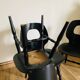 Ensemble de 3 chaises noires modèle œil de Baumann
