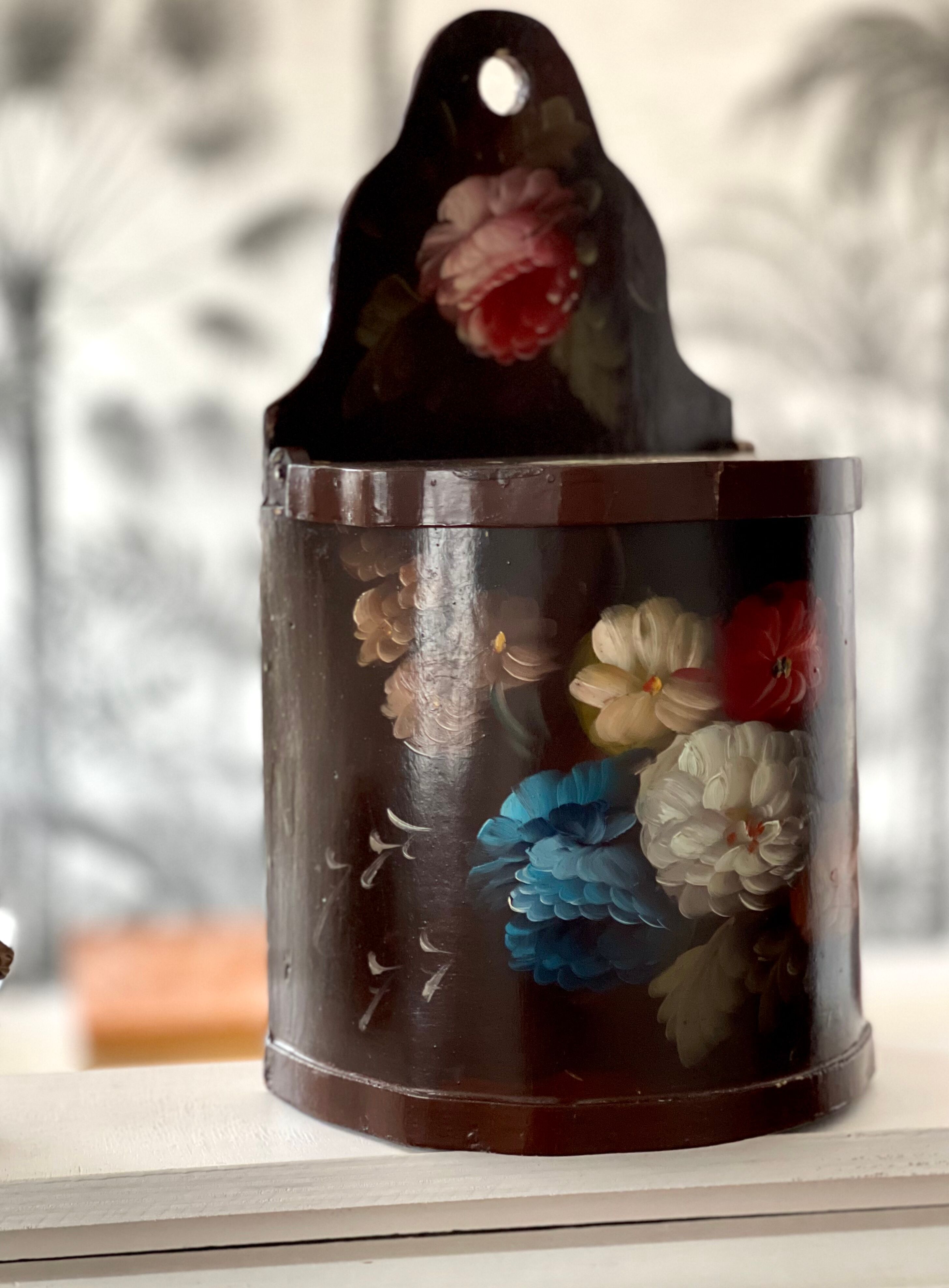 Old painted wooden box