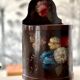 Old painted wooden box