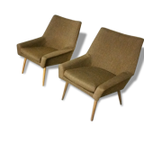 Fauteuils Danois années 50 design structuré lignes basses