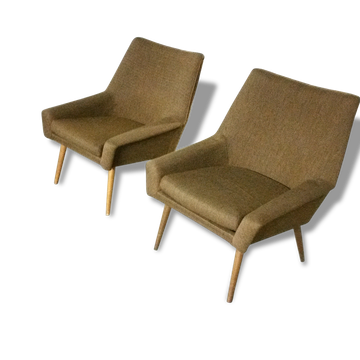 Fauteuils Danois années 50 design structuré lignes basses