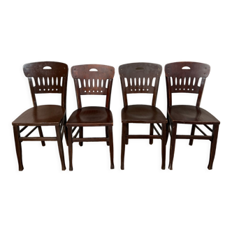 Series of 4 vintage Luterma bistro chairs 1920-1930