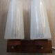 Wall lamp in teak wood and glass