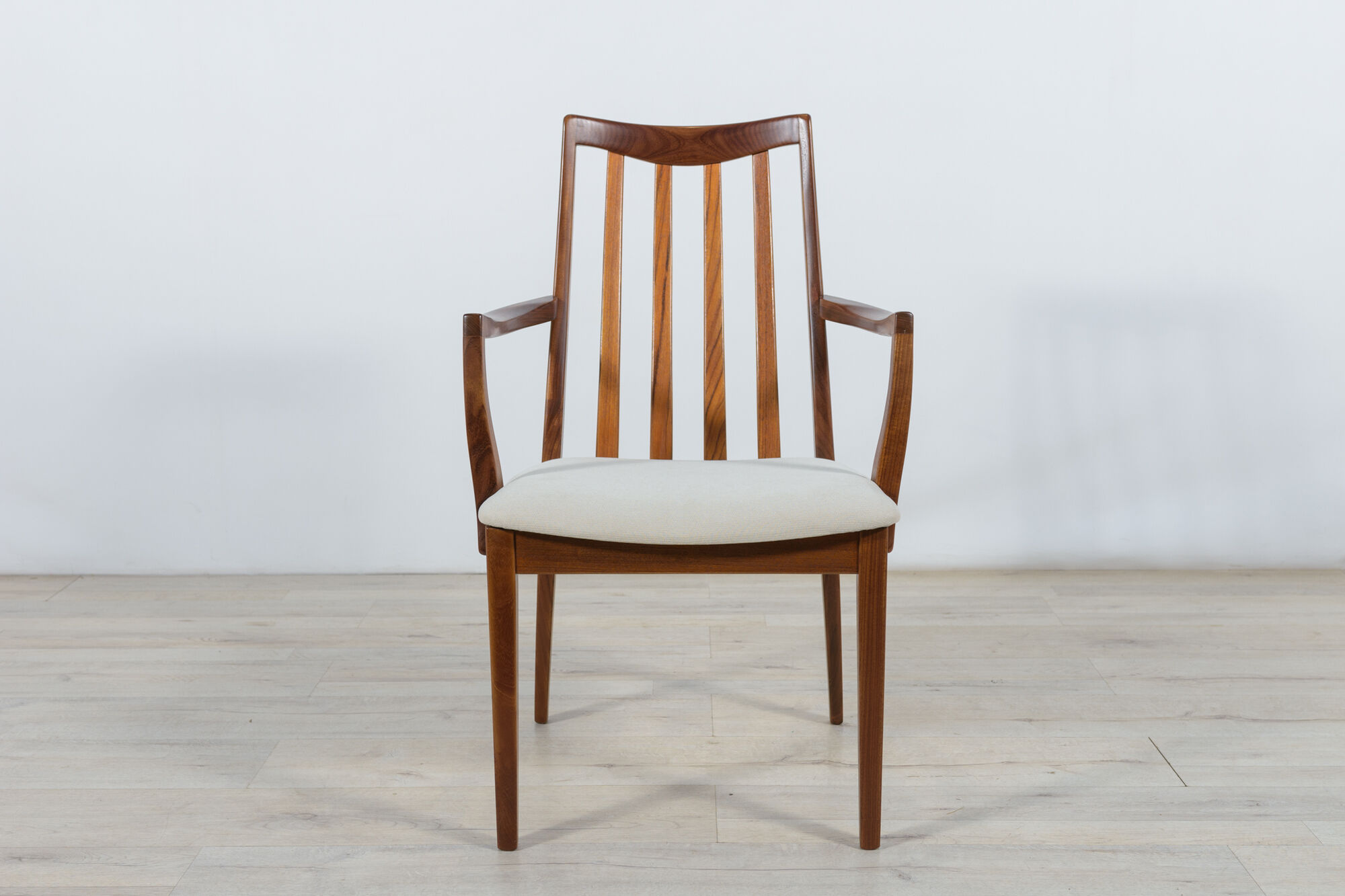 Mid-century teak and fabric dining chairs by Leslie Dandy for G-Plan, 1960s, Set of 8