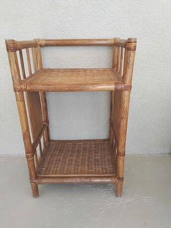 Vintage rattan bedside table