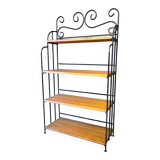4-tier bookshelf - Wrought iron - Solid pine wood.