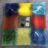 Murano art glass pocket tray, color blocks