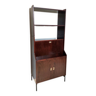 Vintage Walnut Bookshelf and Secretaire by Claudio Salocchi for Sormani, Italy