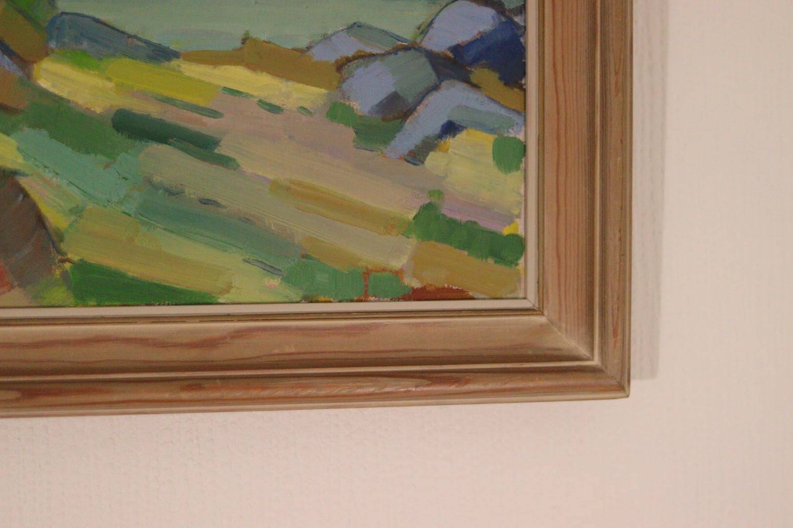 Huile sur toile suédoise originale du milieu du siècle – Österlen, Skåne