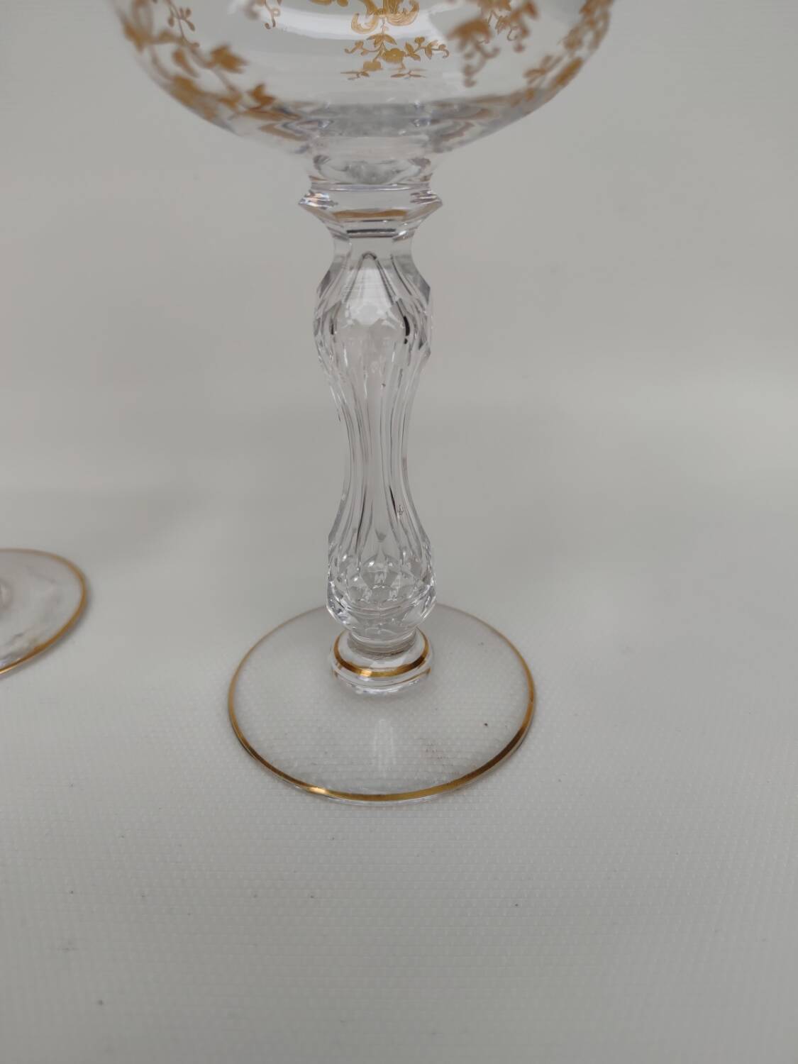 Pair of gilded Saint Louis crystal glasses, circa 1900.