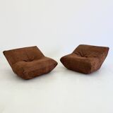 Papillon lounge chairs by Guido Maria Rosati for Giovannetti in rust brown