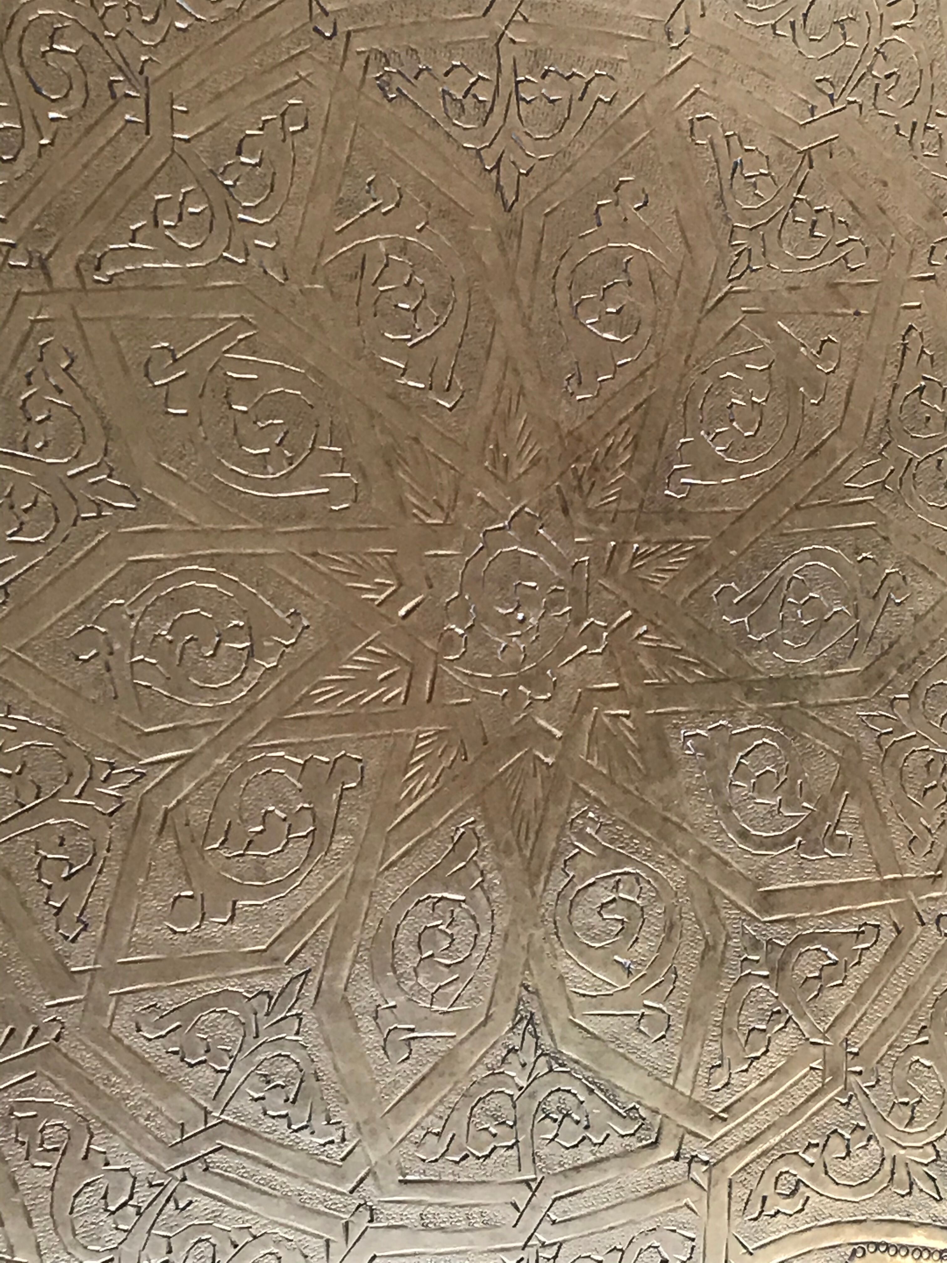 Engraved brass tray