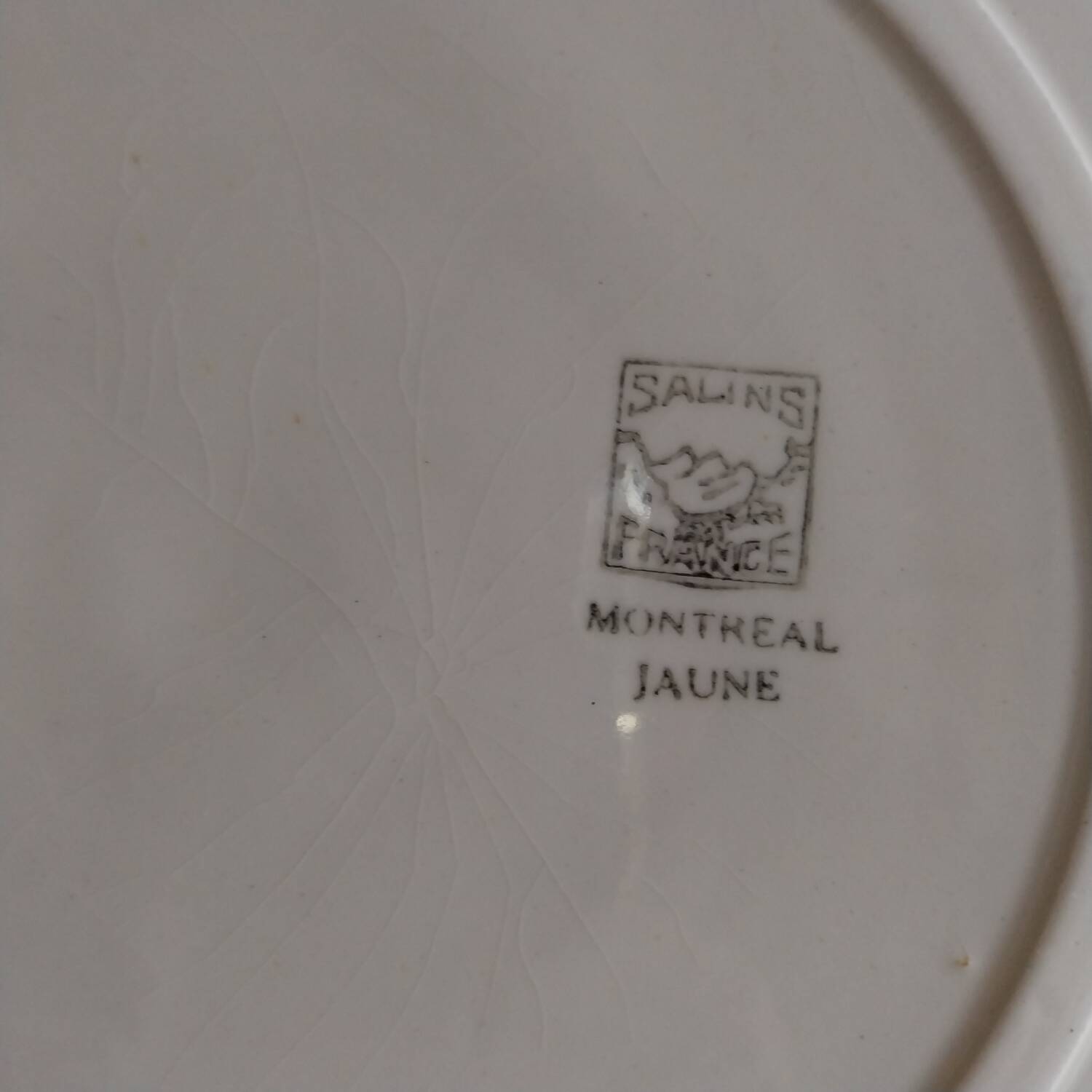 Old large earthenware dish Salins France