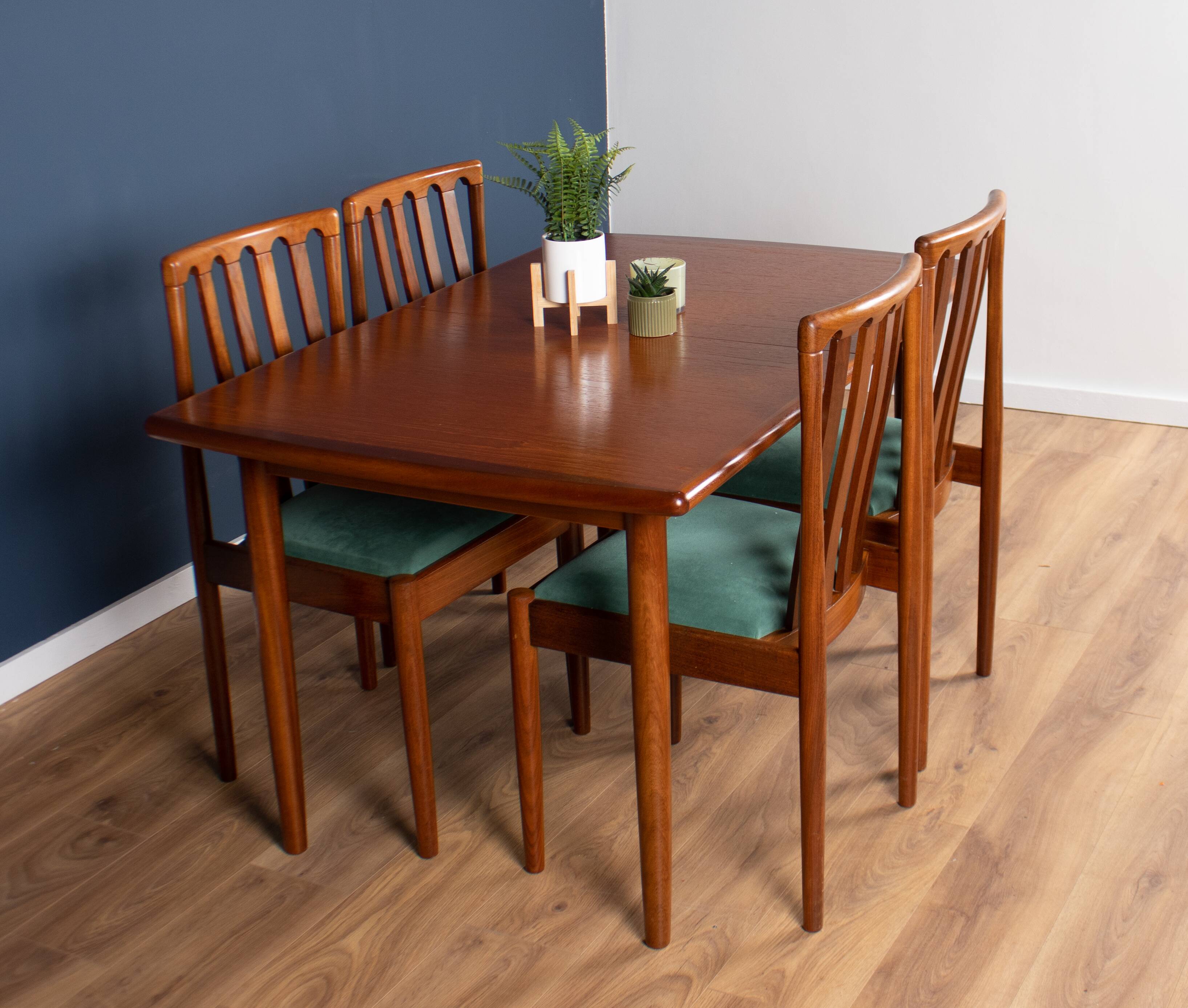 Retro Teak 1960s Meredew Dining Table & 4 Chairs Mid Century