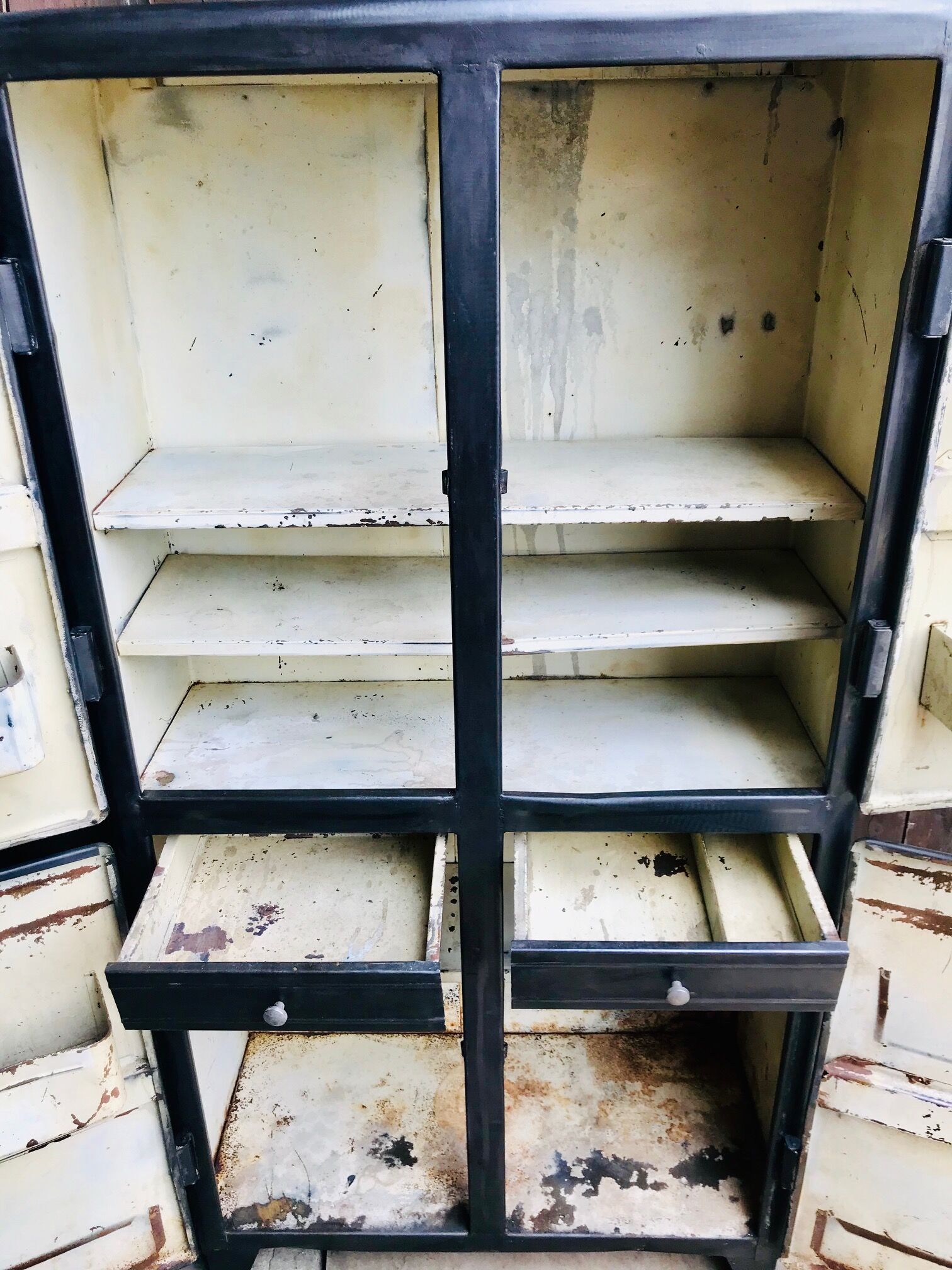 Rounded metal cabinet
