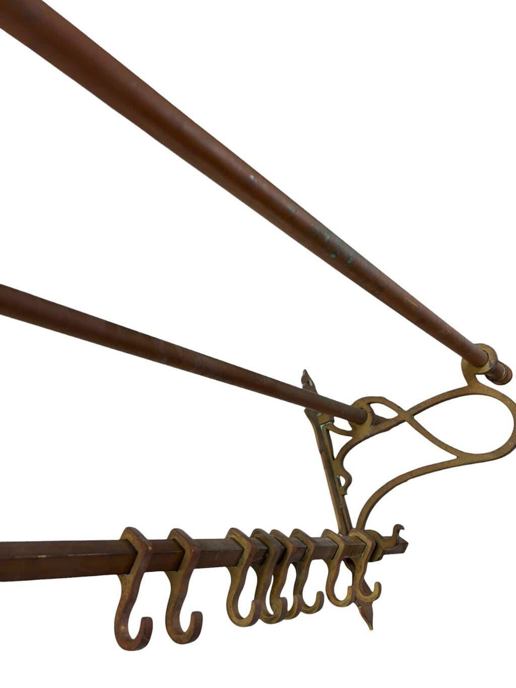 Vintage wall coat rack in copper / hanging coat rack