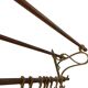 Vintage wall coat rack in copper / hanging coat rack