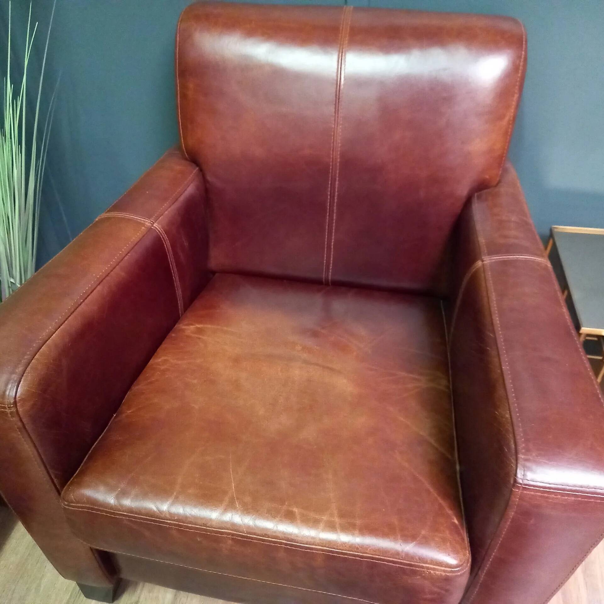 Cowhide club armchair, Vintage clubchair