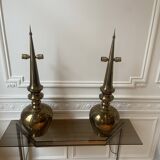 Pairs of lamps in copper metal 1980s