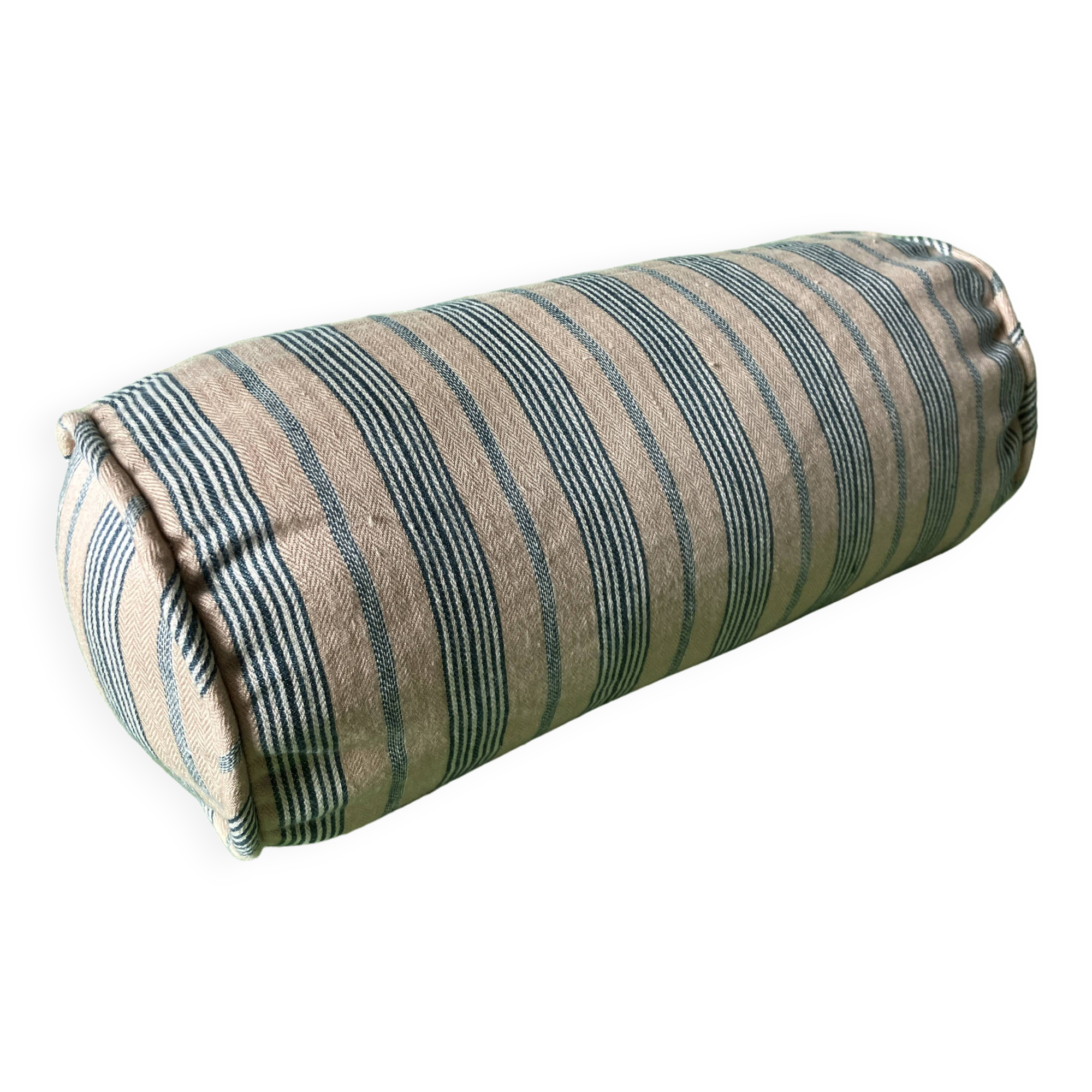 Striped linen cushion