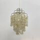 Mid-century mother of pearl Capiz shell Verner Panton style hanging lamp, 1970s
