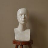 Vintage design vase 70s enamelled ceramic bust sculpture head face
