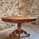French antique walnut violin table, centre table with drawer, circa 1880–1900.