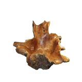 Sculptural wooden centrepiece, organic bowl, brutalist.