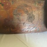 Shelf wood decoration 1900 pyrograved art nouveau art deco signed gallé era, majorelle