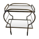 Chariot de bar rond en chrome et verre plateaux amovibles