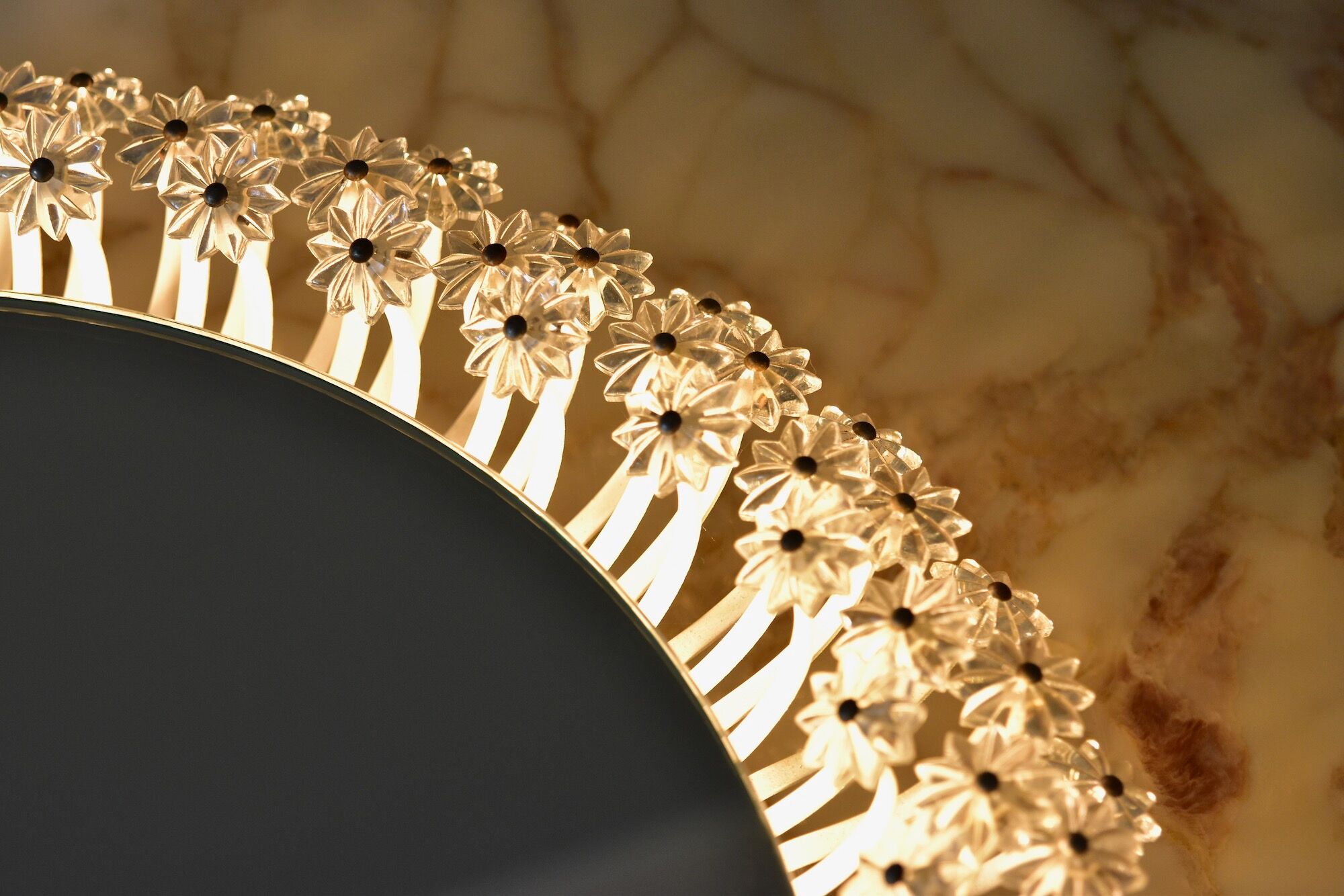 Round Backlit Mirror by Emil Stejnar for Rupert Nikoll Austria 1950s 58cm