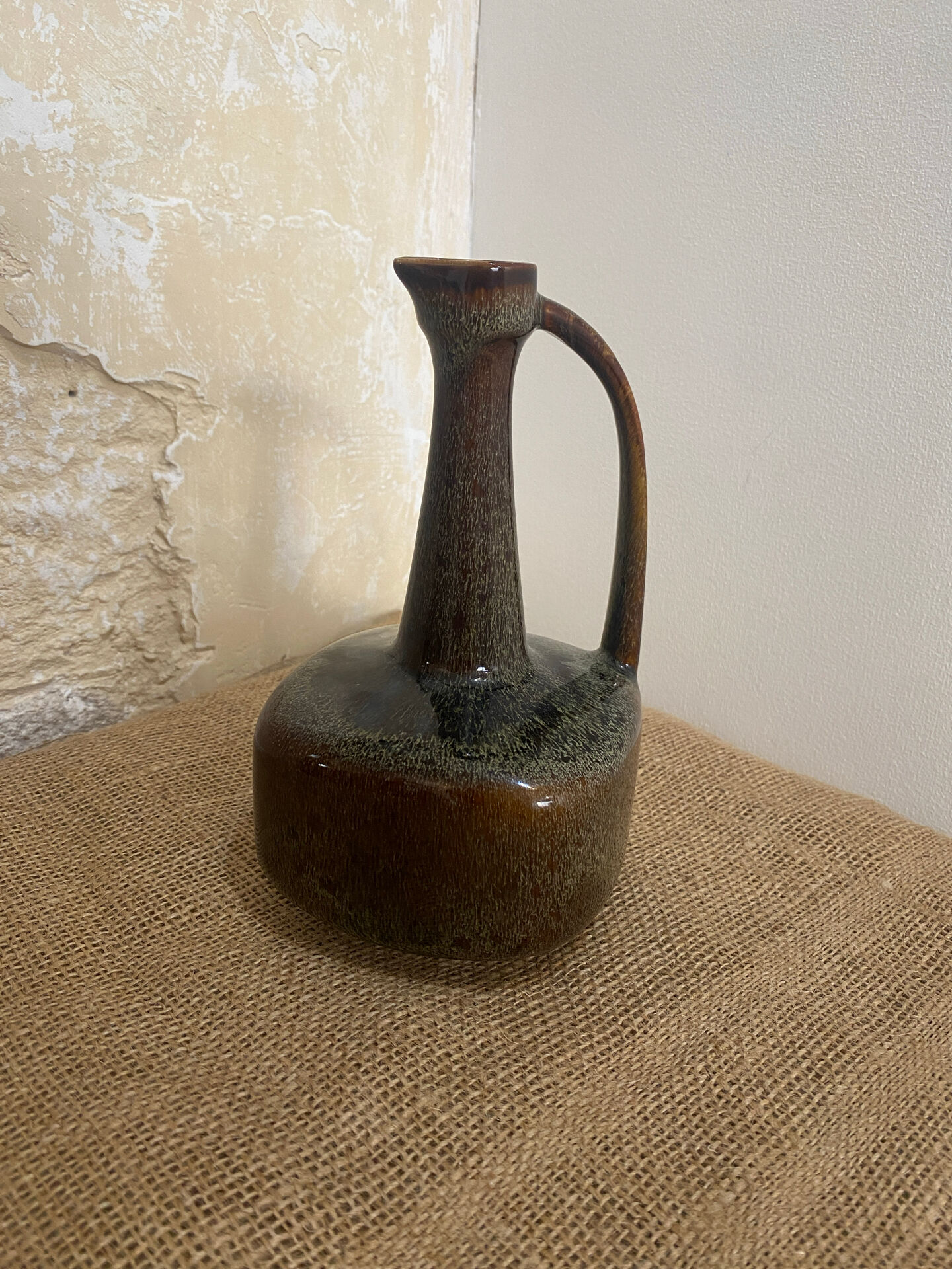 Vase soliflore en grès émaillé vintage, années 70