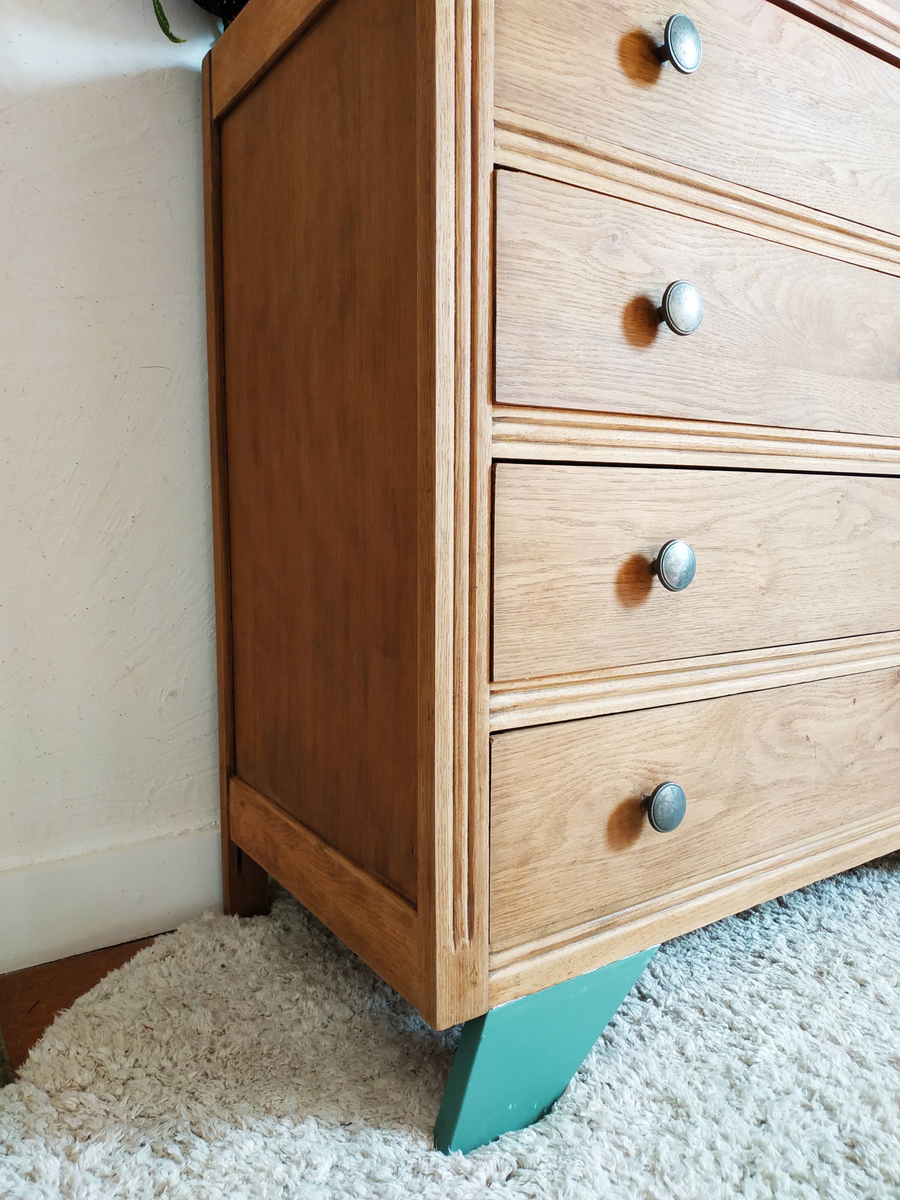 Dresser renovated oak compass feet