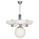 Art Deco Chandelier in Chrome-Plated Steel and Opal Glass, Czech, 1920s