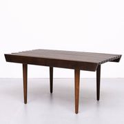 1960's Mid-Century Modern Danish Style Wood Slat Coffee Table or bench