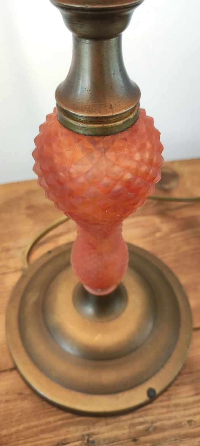 Kaelle lamp in glass paste and brass.