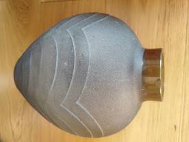 Art Deco /1910/40 moulded pressed smoked vase (30 cm)