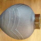 Art Deco /1910/40 moulded pressed smoked vase (30 cm)
