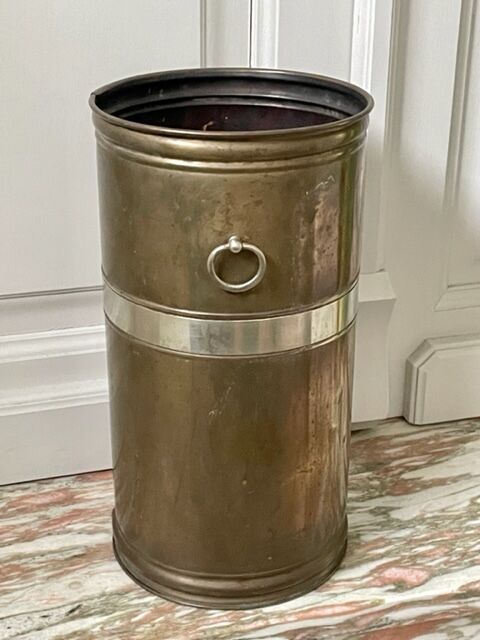Vintage umbrella holder in brass and steel 1960 / 1970