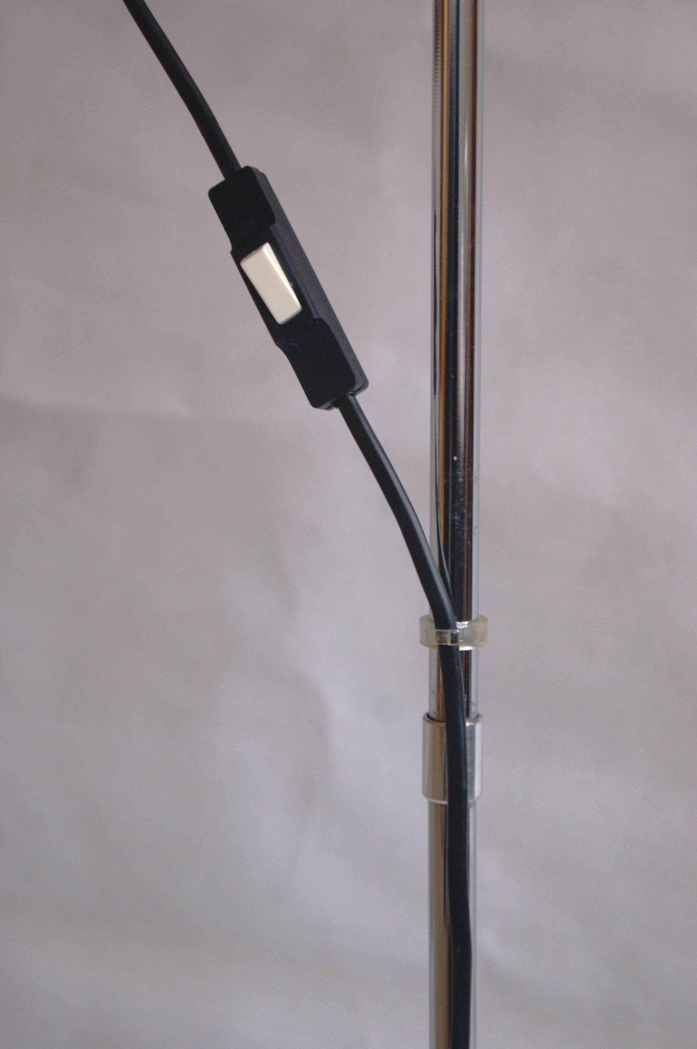 Black vintage IKEA adjustable floor reading lamp - Stilnovo inspired design from the 1980s.