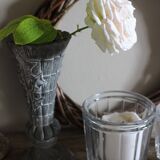 Cemetery Pedestal Vase with Pewter