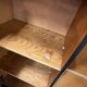 Vintage brutalist buffet/bar/dark wood sideboard